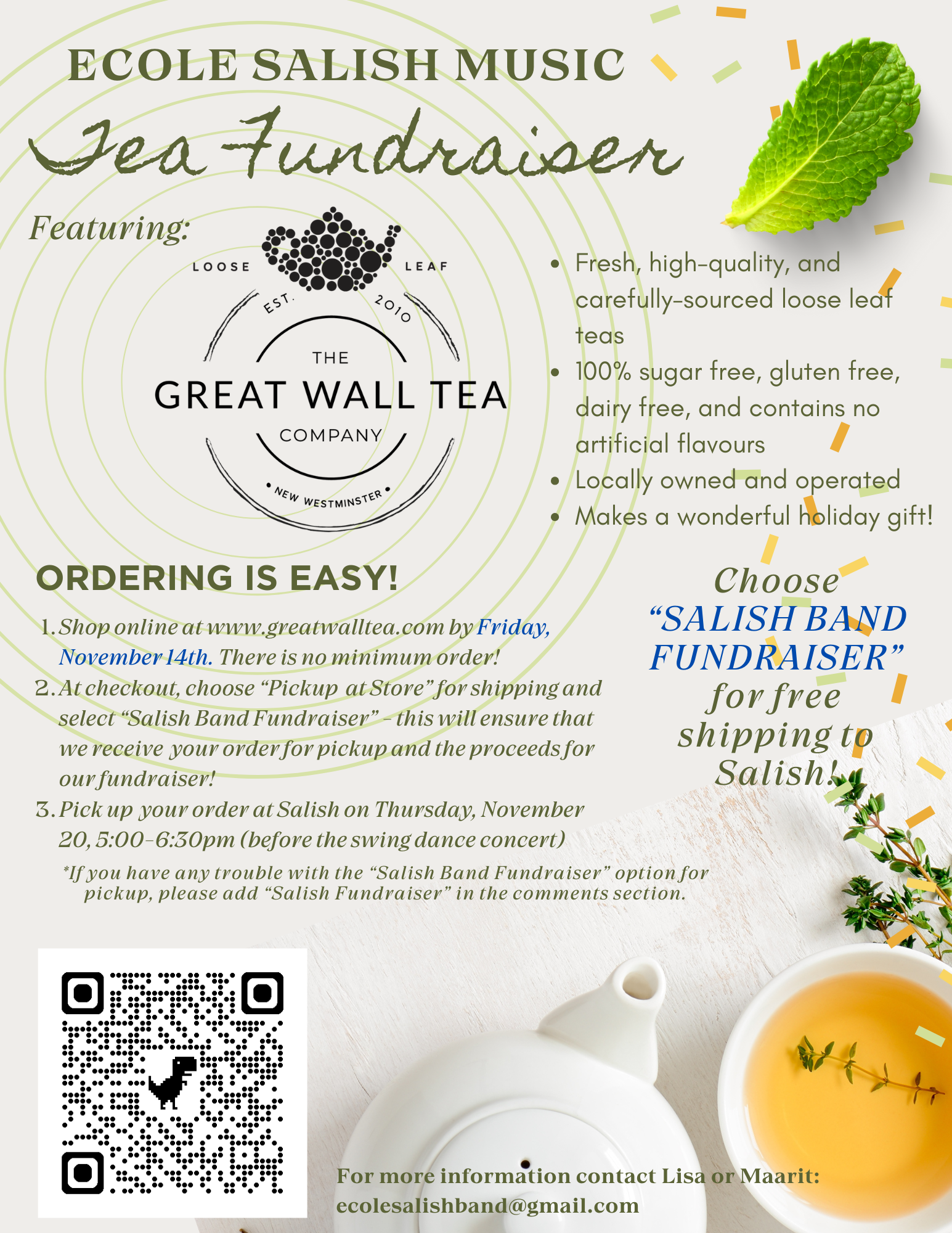 Great Wall Tea Fundraiser - Nov 2025